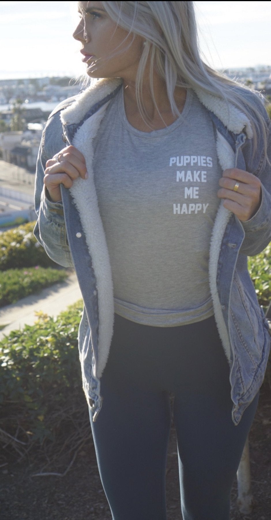 Puppies Make Me Happy Sleeveless Top | Gift for Dog Lovers