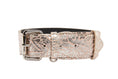 Load image into Gallery viewer, Soft Pink/Silver Floral Print Italian Leather With Silver Classic Hardware
