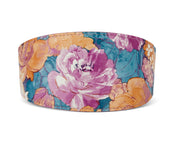 Floral Print Italian Leather 3 Wide Style Collar