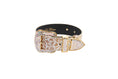 Load image into Gallery viewer, Silver/Bronze/Gold Italian Leather Embossed Croc Swarovski Crystal Collar
