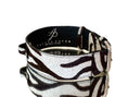 Load image into Gallery viewer, Luxury Pet Fashion Zebra Print Hair On Hide Italian Leather Collar With Classic Hardware
