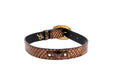Load image into Gallery viewer, Bronze Gold Snake With Vintage Black & Gold Custom Italian Hardware Collar
