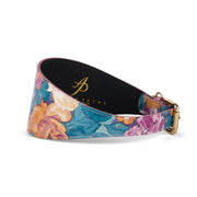 Floral Print Italian Leather 3” Wide Style Collar