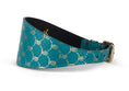 Load image into Gallery viewer, Teal & Gold Monogram Snake 3” Wide Style Collar
