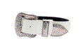 Load image into Gallery viewer, Matte White Snake Collar Set of 2. With Both Silver & Gold Swarovski Crystal Hardware
