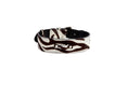 Load image into Gallery viewer, Distressed Brown & White Zebra Print Hair On Hide Classic Collar with Silver Classic Hardware
