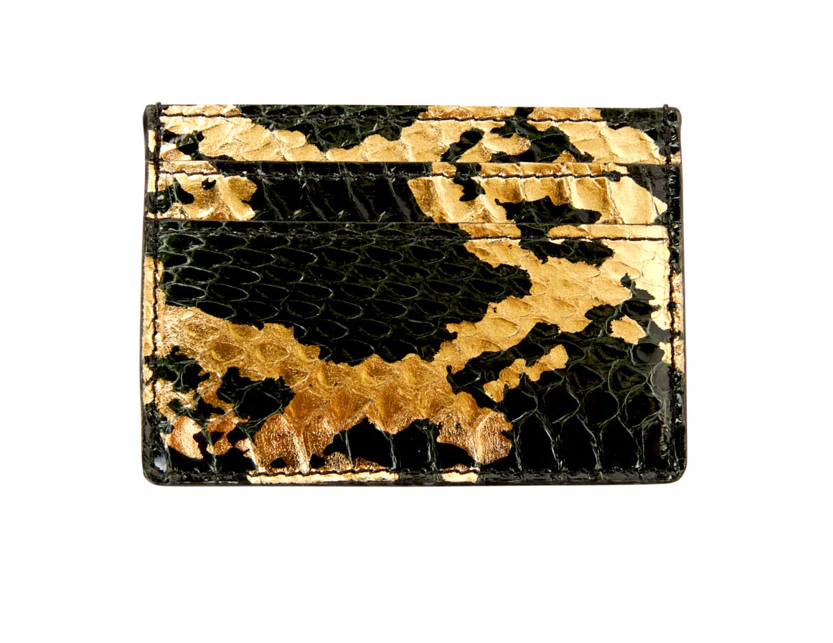 Black & Gold Snake Card Wallet