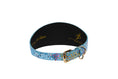 Load image into Gallery viewer, Blue Floral Mosaic Italian Leather 3” Wide Style Collar

