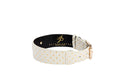 Load image into Gallery viewer, White & Gold Polka Dot Italian Leather Classic Collar
