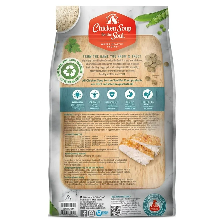 Chicken Soup Adult Brown Rice, Chicken and Turkey Weight Care Dog Food 