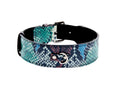 Load image into Gallery viewer, Green, Blue, Black, Red Embossed Snake Italian Leather Collar With Gold Classic Hardware
