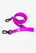 Load image into Gallery viewer, Electric fuchsia dog leash from The Modern Dog Company, featuring weather and odor resistance, with black clips and adjustabl
