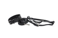 Load image into Gallery viewer, Black & Silver Striped Italian Leather Classic Collar, Leash & Harness Set With Silver Hardware

