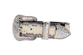 Load image into Gallery viewer, Off White/Grey/Black Snake With Silver Swarovski Crystal Hardware
