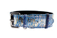 Load image into Gallery viewer, Light Blue/Dark Blue Silver Iridescent Snake Collar With Silver Classic Hardware
