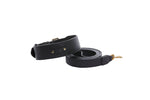 Classic Black Italian Leather Collar & Leash Set