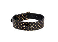 Load image into Gallery viewer, Black & Gold Polka Dot Italian Leather Classic Collar
