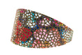 Load image into Gallery viewer, Olive Floral Mosaic Italian Leather 3 Wide Style Collar
