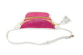 Load image into Gallery viewer, Pearl White Italian Leather/Fuchsia Pink Tilapia Fanny Pack
