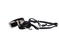 Load image into Gallery viewer, Black & Dark Navy Blue Glamorous, Classic Italian Leather With Silver Swarovski Hardware Collar, Leash, Harness, Set
