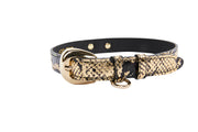Gold & Black Snake Collar With Oval Gold Hardware
