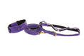 Load image into Gallery viewer, Purple Italian Leather Classic Collar, Leash, Harness Set

