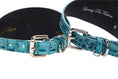 Load image into Gallery viewer, Turquoise Embossed Croc Italian Leather 3” Wide Style Collar Set Of 2
