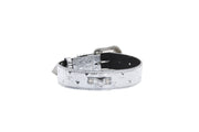 Silver Studded Italian Leather Collar, Leash Harness Set