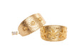 Load image into Gallery viewer, Set Of Gold Floral Italian Leather With Swarovski Sunflowers & Gold Studded Italian Leather Starfish  3” Wide Style Collars
