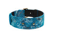 Load image into Gallery viewer, Blue Floral Mosaic Italian Leather/Classic Collar
