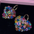 Load image into Gallery viewer, Set Of 2 Multi Color Swarovski Crystal Puffy Heart & Flat Heart
