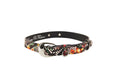 Load image into Gallery viewer, Floral, Scull, Snake Print Italian Leather Collar With Silver Oval Hardware

