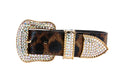 Load image into Gallery viewer, Abstract Leopard Italian Leather With Swarovski Crystal Hardware
