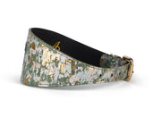 Iridescent Art Deco Green/Gold/Silver 3” Wide Style Collar