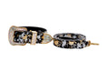 Load image into Gallery viewer, Black, Gold, Silver Iridescent Snake Collar & Leash Set With Swarovski Crystal Hardware
