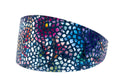 Load image into Gallery viewer, Dark Midnight Blue Floral Mosaic Italian Leather 3” Wide Style Collar
