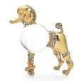 Load image into Gallery viewer, Gold Clear Body Poodle Crystal Brooch
