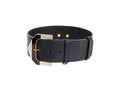 Load image into Gallery viewer, Black Italian Leather Collar With Glamorous Italian Hardware
