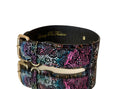 Load image into Gallery viewer, Luxury Pet Fashion Black Floral Lace Italian Leather With Gold Classic Hardware
