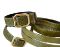 Load image into Gallery viewer, Luxury Pet Fashion Olive Snakeskin Collar & Leash Set
