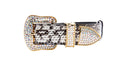 Load image into Gallery viewer, Black & White Viper Snake Collar With Gold Swarovski Crystal Hardware
