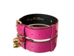 Luxury Pet Fashion Classics! Soft Fuchsia Italian Leather With Our Gold Classic Hardware
