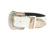 Matte White Snake Collar Set of 2. With Both Silver & Gold Swarovski Crystal Hardware