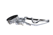 Silver Studded Italian Leather Classic Collar, Leash, Harness Set