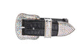 Load image into Gallery viewer, Dark Grey/Light Grey Embossed Croc Italian Leather Silver Swarovski Crystal Collar
