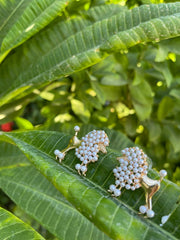 Pearl Poodle Earrings