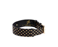 Load image into Gallery viewer, Black & Gold Polka Dot Italian Leather Classic Collar
