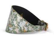 Iridescent Art Deco Green/Gold/Silver Custom Snake 4” Wide Style Collar