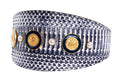 Load image into Gallery viewer, Nautical Collection. White & Navy Snake With Nautical Navy & Gold Rivets & Pearls
