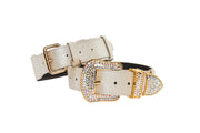 Iridescent Off White Snake Collar With Gold Classic Hardware & Swarovski Hardware Set